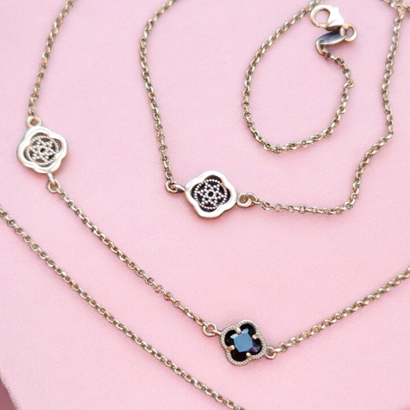 Dyadema Jewelry - Long 35-in Rose Gold Vermeil Sterling Dyadema Italy Black Sapphire Necklace